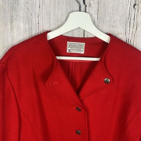 Vintage Pendleton Red Wool Jacket Blazer Size Large - Picture 2 of 11